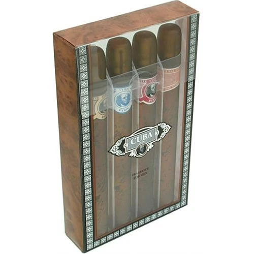 Cuba Variety By Cuba For Men. Set-4 Piece Variety spray With Cuba Gold, Blue, Red & Orange & All Are EDT spray 1.17 Ounces